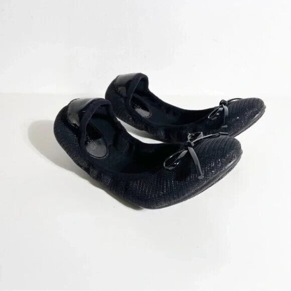MICHAEL Kors BNWT "City Ballet" Slip On Flats Women NEW Black Glitter - Picture 1 of 7